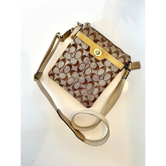 VTG Coach DO849-40688 Beige Hampton Signature Swingpack Crossbody Shoulder Bag - Picture 11 of 12